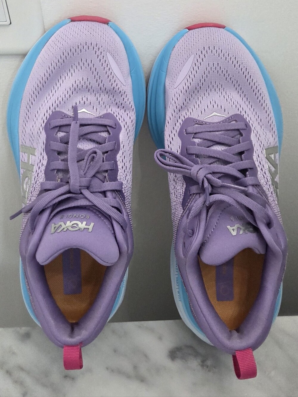 Hoka Bondi 8 Purple (Chalk Violet / Pastel Lilac) Women’s Lace-up Sneakers - Picture 16 of 16